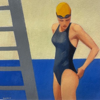 Swimmer with black suit