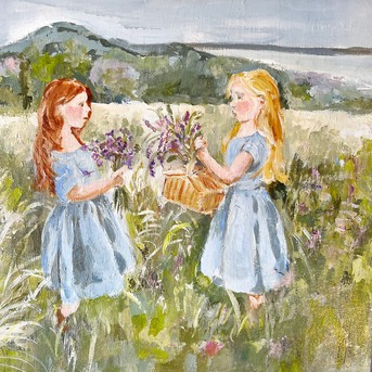 Fillettes aux bouquet
